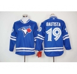 mlb jerseys toronto blue jays #19 jose bautista blue long sleeve