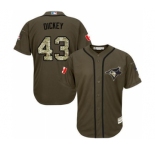 mlb jerseys toronto blue jays #43 r.a. dickey green salute to service[Canadian flag]