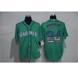 Men Seattle Mariners #24 Ken Griffey Green USA Flag Fashion MLB Jersey