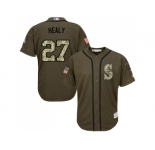 Men Seattle Mariners #27 Ryon Healy Green Salute to Service Stitched MLB Jersey