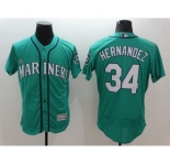 Men Seattle Mariners #34 Felix Hernandez Majestic Green Flexbase Authentic Collection Player Jersey