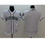 Men Seattle Mariners Blank Majestic White Flexbase Authentic Collection Player Jersey