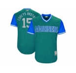 Men's 2017 Little League World Series Mariners #15 Kyle Seager Coreys Brother Aqua Jersey