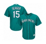 Men's Majestic Seattle Mariners #15 Kyle Seager Authentic Teal Green Alternate Cool Base MLB Jersey