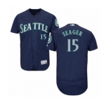Men's Majestic Seattle Mariners #15 Kyle Seager Navy Blue Flexbase Authentic Collection MLB Jersey