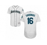 Men's Majestic Seattle Mariners #16 Luis Sardinas White Flexbase Authentic Collection MLB Jersey