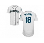 Men's Majestic Seattle Mariners #18 Hisashi Iwakuma White Flexbase Authentic Collection MLB Jersey