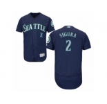 Men's Majestic Seattle Mariners #2 Jean Segura Navy Blue Flexbase Authentic Collection MLB Jersey