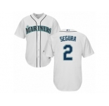Men's Majestic Seattle Mariners #2 Jean Segura Replica White Home Cool Base MLB Jersey