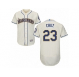 Men's Majestic Seattle Mariners #23 Nelson Cruz Cream Flexbase Authentic Collection MLB Jersey