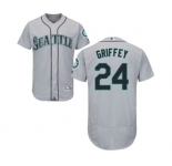 Men's Majestic Seattle Mariners #24 Ken Griffey Grey Flexbase Authentic Collection MLB Jersey