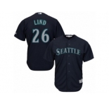 Men's Majestic Seattle Mariners #26 Adam Lind Replica Navy Blue Alternate 2 Cool Base MLB Jersey