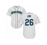 Men's Majestic Seattle Mariners #26 Adam Lind Replica White Home Cool Base MLB Jersey