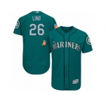 Men's Majestic Seattle Mariners #26 Adam Lind Teal Green Flexbase Authentic Collection MLB Jersey