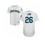 Men's Majestic Seattle Mariners #26 Adam Lind White Flexbase Authentic Collection MLB Jersey