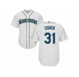 Men's Majestic Seattle Mariners #31 Steve Cishek Authentic White Home Cool Base MLB Jersey