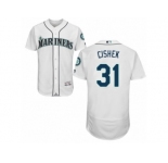Men's Majestic Seattle Mariners #31 Steve Cishek White Flexbase Authentic Collection MLB Jersey