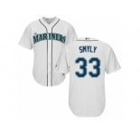 Men's Majestic Seattle Mariners #33 Drew Smyly Replica White Home Cool Base MLB Jersey