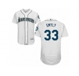 Men's Majestic Seattle Mariners #33 Drew Smyly White Flexbase Authentic Collection MLB Jersey