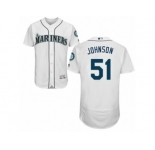 Men's Majestic Seattle Mariners #51 Randy Johnson White Flexbase Authentic Collection MLB Jersey