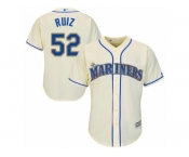 Men's Majestic Seattle Mariners #52 Carlos Ruiz Replica Cream Alternate Cool Base MLB Jersey