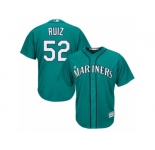 Men's Majestic Seattle Mariners #52 Carlos Ruiz Replica Teal Green Alternate Cool Base MLB Jersey