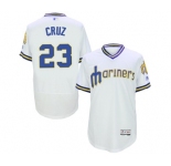 Men's Seattle Mariners #23 Nelson Cruz Majestic White Flexbase Authentic Collection Cooperstown Player Jersey