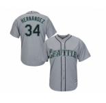 Men's Seattle Mariners #34 Felix Hernandez Majestic Gray Cool Base Player Jersey