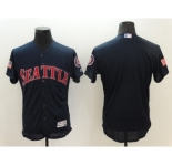 Men's Seattle Mariners Blank Majestic Navy Fashion Stars & Stripes Flex Base Jersey