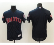 Men's Seattle Mariners Blank Majestic Navy Fashion Stars & Stripes Flex Base Jersey