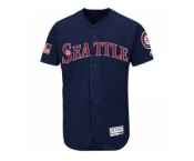 Men's Seattle Mariners Blank Navy Blue Stitched 2016 Fashion Stars & Stripes Flex Base Baseball Jersey