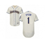 Seattle Mariners #1 Jarrod Dyson Cream Flexbase Authentic Collection MLB Jersey