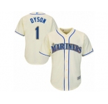 Seattle Mariners #1 Jarrod Dyson Replica Cream Alternate Cool Base MLB Jersey