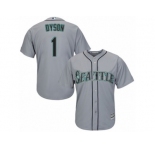 Seattle Mariners #1 Jarrod Dyson Replica Grey Road Cool Base MLB Jersey