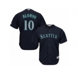 Seattle Mariners #10 Yonder Alonso Replica Navy Blue Alternate 2 Cool Base MLB Jersey