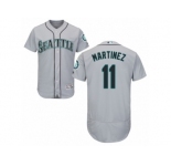Seattle Mariners #11 Edgar Martinez Grey Flexbase Authentic Collection MLB Jersey