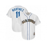 Seattle Mariners #11 Edgar Martinez Majestic White Cooperstown Collection Cool Base Replica Player Jersey