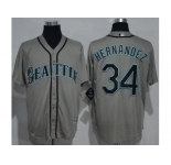 Seattle Mariners #34 Felix Hernandez Grey New Cool Base Stitched MLB Jersey