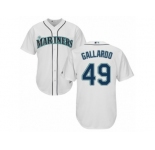 Seattle Mariners #49 Yovani Gallardo Replica White Home Cool Base MLB Jersey
