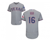 Men Texas Rangers #16 Ryan Rua Grey Flexbase Authentic Collection Stitched MLB Jersey