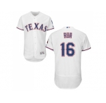 Men Texas Rangers #16 Ryan Rua White Flexbase Authentic Collection Stitched MLB Jersey