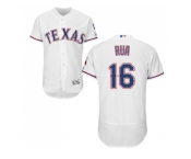 Men Texas Rangers #16 Ryan Rua White Flexbase Authentic Collection Stitched MLB Jersey