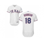 Men Texas Rangers #18 Drew Robinson White Flexbase Authentic Collection Stitched MLB Jersey