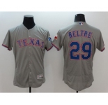 Men Texas Rangers #29 Adrian Beltre Majestic grey Flexbase Authentic Collection Player Jersey