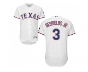 Men Texas Rangers #3 Delino DeShields Jr. White Flexbase Authentic Collection Stitched MLB Jersey