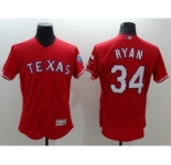 Men Texas Rangers #34 Nolan Ryan Majestic Red Flexbase Authentic Collection Player Jersey
