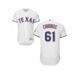 MenTexas Rangers #61 Robinson Chirinos White Flexbase Authentic Collection Stitched MLB Jersey