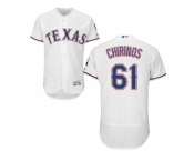 MenTexas Rangers #61 Robinson Chirinos White Flexbase Authentic Collection Stitched MLB Jersey