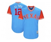 Men's 2017 Little League World Series Rangers #12 Rougned Odor El Tipo Light Blue Jersey