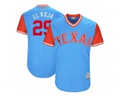 Men's 2017 Little League World Series Rangers #29 Adrian Beltre El Koja Light Blue Jersey